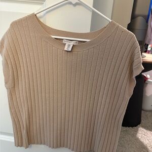 Sincerely Jules Beige Ribbed Knit Top